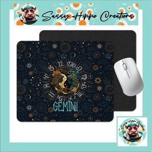 Mouse Pad Gemini Twins Zodiac Astrological Sign Horoscope Sublimated Anti Slip